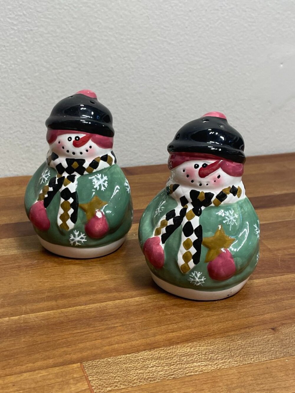 Vintage Snowmen Salt and Pepper Shakers
